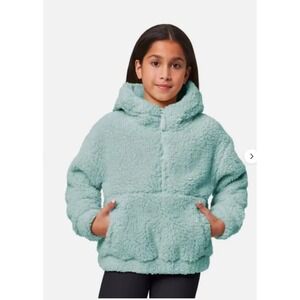 Mondetta Girls Youth 1/2 Zip Fleece Sherpa Pullover Hoodie Winter Sky L 14/16